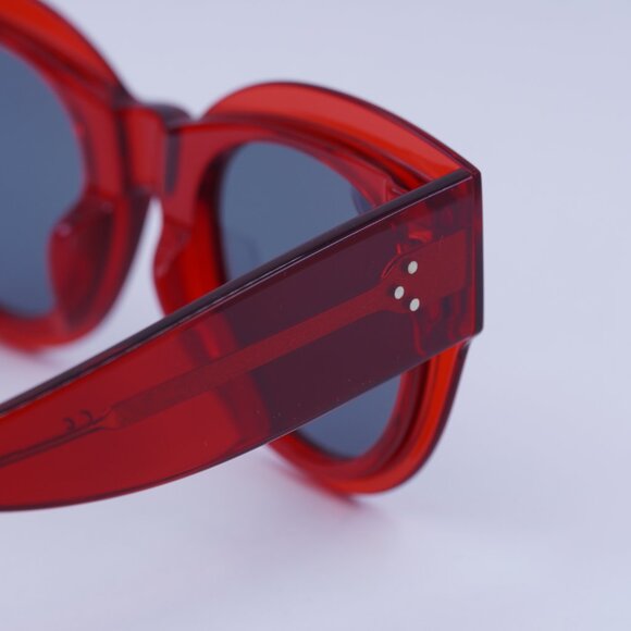 🕶️ New Celine CL40008F 66V Sunglasses - Red Frame, Blue Lenses - Picture 9 of 10